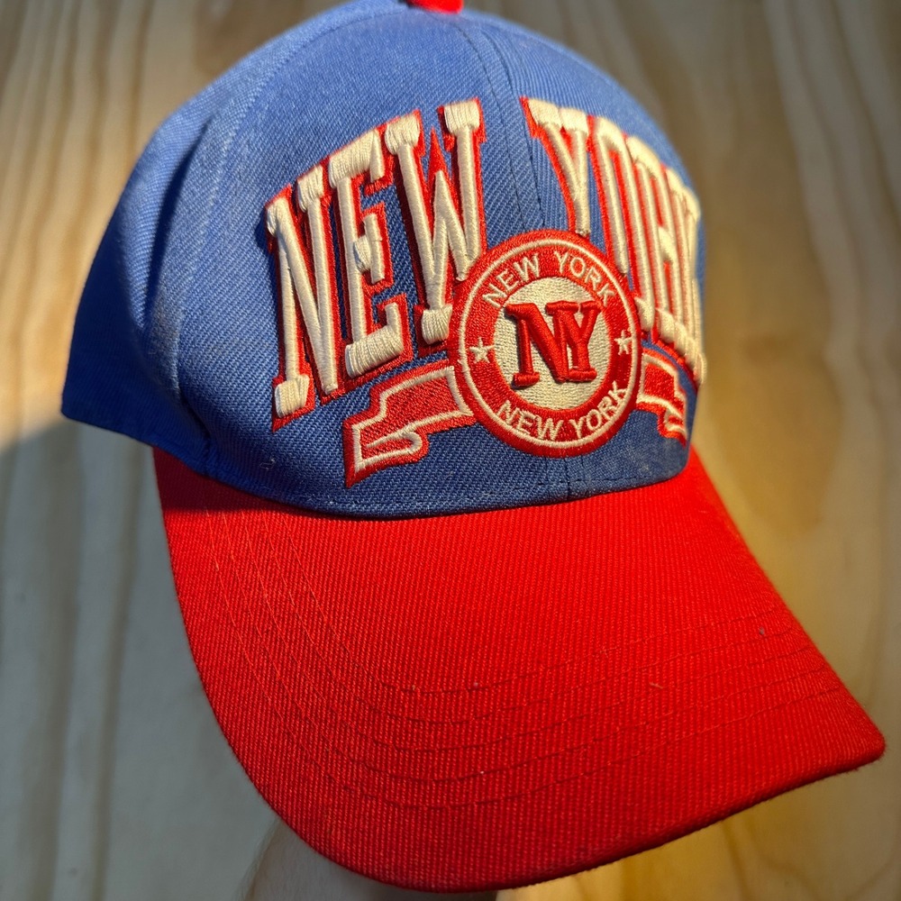 American City Brand New York Souvenir Baseball Cap Blue Red Adjustable Hat